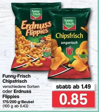 Famila Nord West Funny Frisch Chipsfrisch oder Erdnuss Flippies 175-200g Beutel Angebot