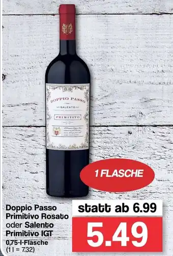 Famila Nord West Doppio Passo Primitivo Rosato oder Salento Primitivo IGT 0,75L Angebot