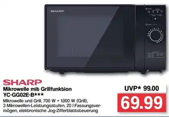 Famila Nord West Sharp Mikrowelle mit Grillfunktion YC-GG02E-B Angebot