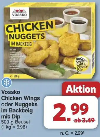 Famila Nord West Vossko Chicken Wings oder Nuggets im Backteig mit Dip Angebot
