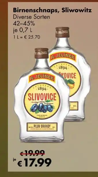 Travel Free Birnenschnaps, sliwowitz Angebot