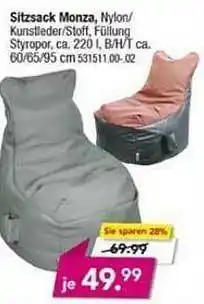 Möbel Boss Sitzsack Monza Angebot