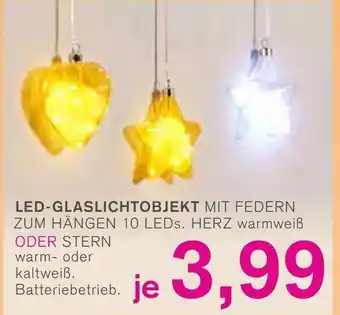 KODi LED-Glaslichtobjekt Mit Federn 10 LEDs Angebot