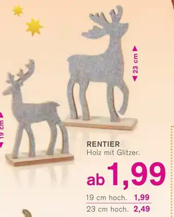 KODi Rentier Holz mit Glitzer Angebot