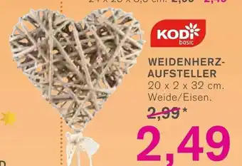 KODi Weidenherz Aufsteller 20 x 2 x 32cm Angebot