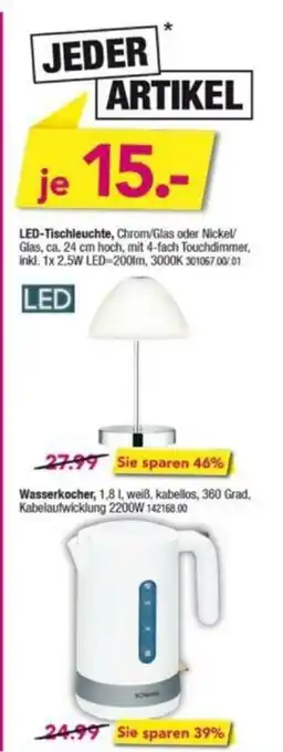 Möbel Boss LED-Tischleuchte/Wasserkocher Angebot