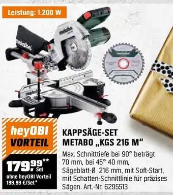 OBI KAPPSÄGE-SET METABO,,KGS 216 M" Angebot