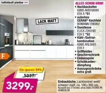 Möbel Boss Einbauküche/Einbauherd/Ceran Kochfeld/Dunstabzug/Kühlschrank Angebot