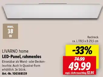 Lidl LIVARNO home LED-Panel, rahmenlos Angebot