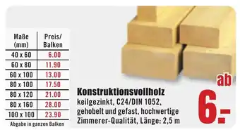 B1 Discount Baumarkt Konstruktionsvollholz Angebot