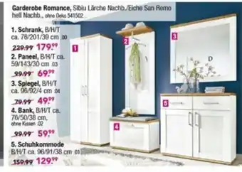 Möbel Boss Garderobe Romance/Schrank/Paneel/Spiegel/Bank/Schuhkommode Angebot