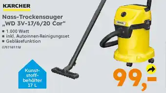 Globus Baumarkt KARCHER Nass-Trockensauger "WD 3V-17/6/20 Car Angebot
