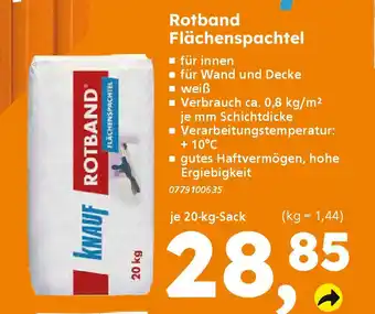 Globus Baumarkt KNAUF Rotband Flächenspachtel Angebot