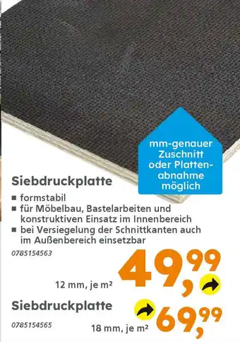 Globus Baumarkt Siebdruckplatte Angebot
