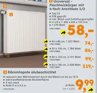 Globus Baumarkt 2 Dämmtapete alubeschichtet Angebot