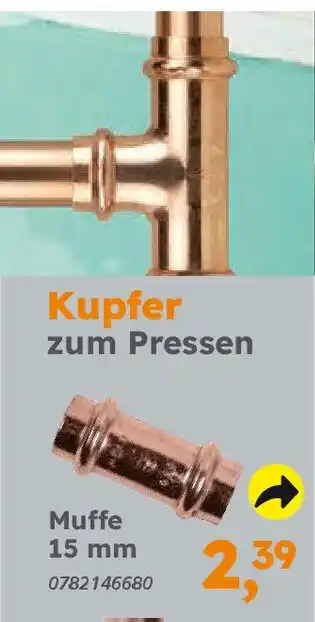 Globus Baumarkt Kupfer zum Pressen Muffe 15 mm Angebot