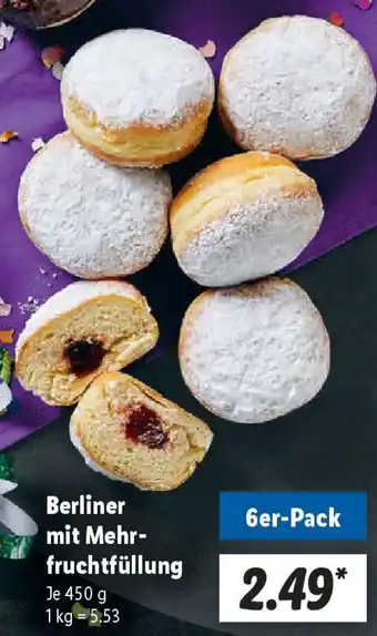 Lidl Berliner mit Mehrfruchtfüllung Angebot