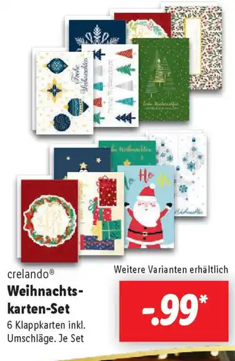 Lidl crelando Weihnachtskarten-Set Angebot