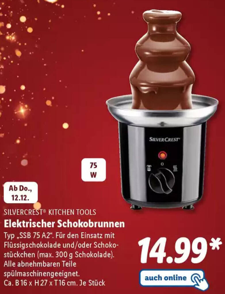 SILVERCREST KITCHEN TOOLS Elektrischer Schokobrunnen Angebot bei Lidl