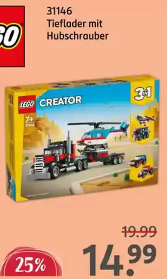 Rossmann LEGO CREATOR 31146 Tieflader mit Hubschrauber Angebot