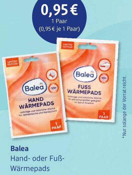 Balea Hand oder Fuß Wärmepads Angebot bei dm drogerie