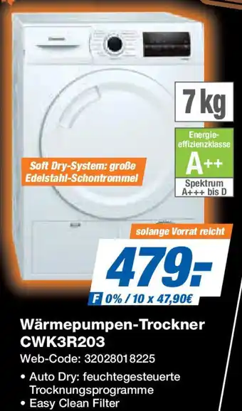 Expert Constructa Wärmepumpen-Trockner CWK3R203 Angebot