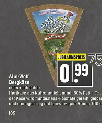 Scheck-in-Center Alm-wolf Bergkäse Angebot