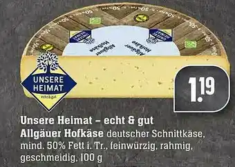 Scheck-in-Center Unsere Heimat Allgäuer Hofkäse Angebot