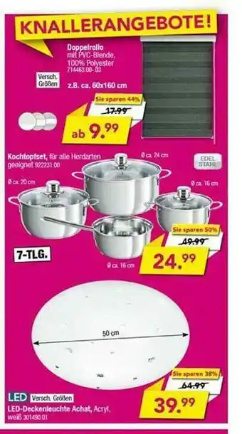 Möbel Boss Led-deckenleuchte Achat, Doppelrollo Oder Kochtopfset Angebot