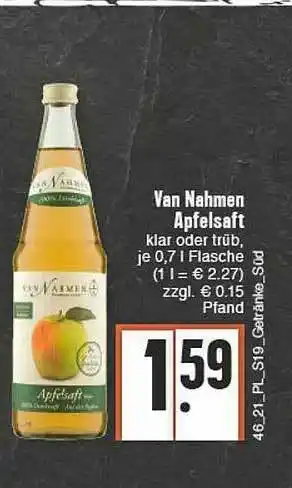 E-Center Van Nahmen Apfelsaft Angebot