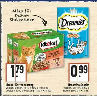 E-Center Kitekat Katzennahrung Oder Dreamies Snacks Angebot