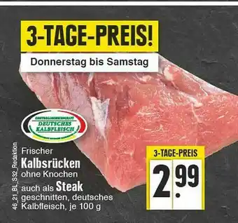 Edeka Frischer Kalbsrücken, Steak Angebot