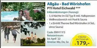 Edeka PTI Hotel Eichwald Angebot