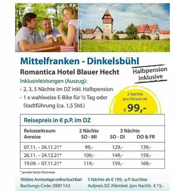 Edeka Romantica Hotel Blauer Hecht Angebot