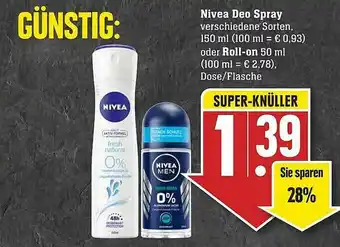 Edeka Nivea Deo Spray Oder Roll-on Angebot