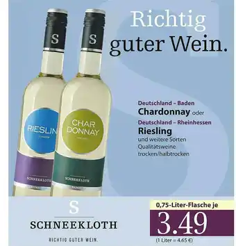 Famila Nord Ost Schneekloth Chardonnay Oder Riesling Angebot