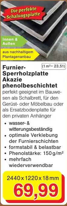 Jawoll Furnier- Sperrholzplatte Akazie phenolbeschichtet Angebot