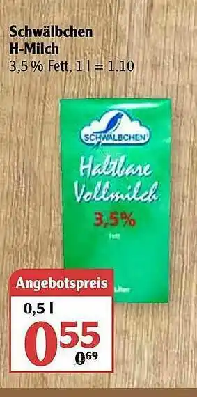 Globus Schwälbchen H-milch Angebot