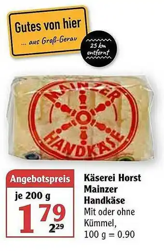 Globus Käserei Horst Mainzer Handkäse Angebot