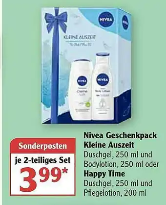 Globus Nivea Geschenkpack Kleine Auszeit Oder Happy Time Angebot