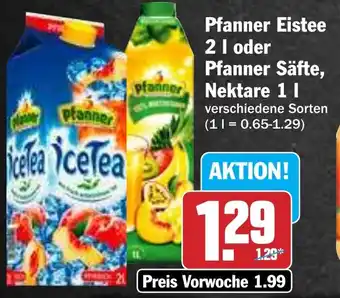 Hit Pfanner Eistee oder Pfanner Säfte, Nektare Angebot