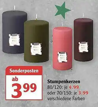 Globus Stumpenkerzen Angebot