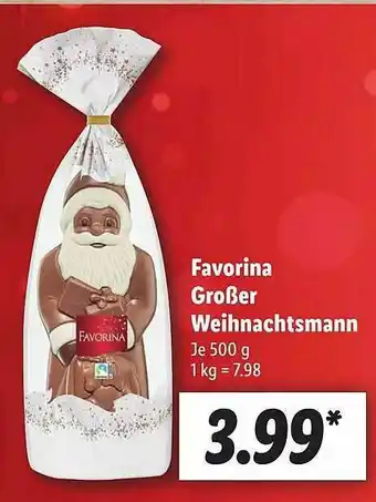 Lidl Favorina Großer Weihnachtsmann Angebot