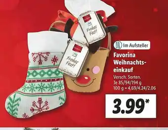 Lidl Favorina Weihnachtseinkauf Angebot