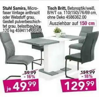 Möbel Boss Stuhl Samira Oder Tisch Britt Angebot