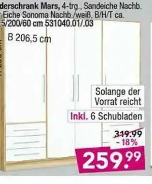 Möbel Boss Kleiderschrank Mars Angebot