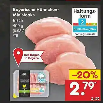 Netto Marken-Discount Bayerische Hähnchen-ministeaks Angebot