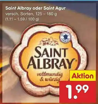 Netto Marken-Discount Saint Albray Oder Saint Agur Angebot