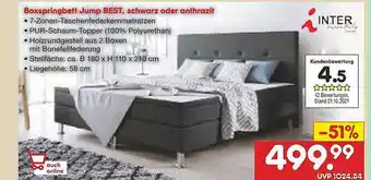 Netto Marken-Discount Interhandels Boxspringbett Jump Best, Schwarz Oder Anthrazit Angebot