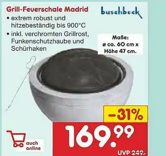 Netto Marken-Discount Buschbeck Grill-feuerschale Madrid Angebot